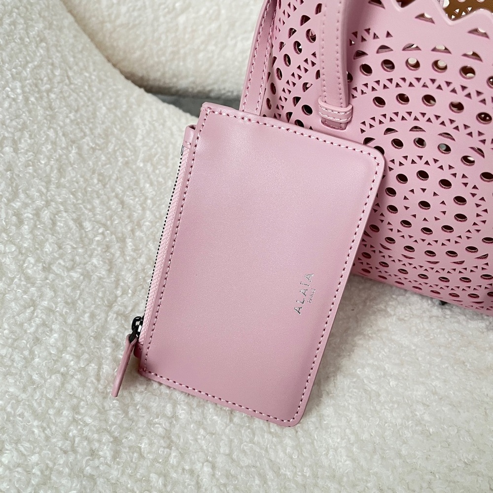 Alaia Blush Pink Laser-Cut Mini Crossbody with Matching Wallet - Picture 5 of 9